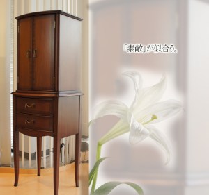 憧れのヨーロッパ家具調仏壇ベルガモC。 お手元にある素敵な家具との調和がとりやすい、 おしゃれで他にはない美しさがあります。